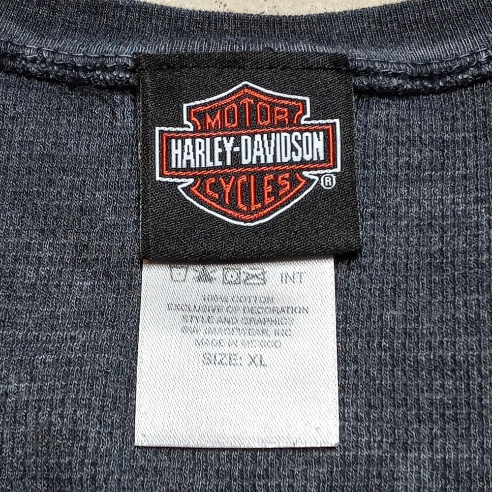 Harley-Davidson Waffle V-Neck Shirt Size XL Winston-Salem NC Top Weave Thermal - Picture 7 of 9